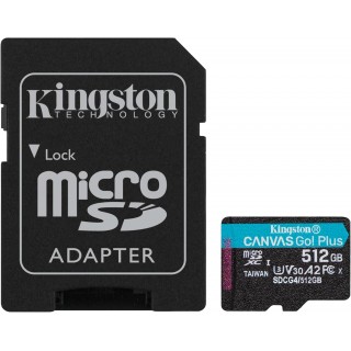 Kingston 512GB microSD A2 UHS-I U3 (V30) Canvas Go Plus Gen 4 +SD adapter